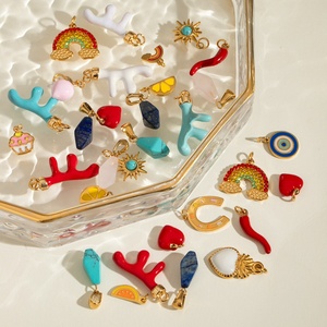 สร้อยคอจี้สแตนเลสสตีล DIY สไตล์ยุโรปอเมริกันสำหรับผู้หญิง ประดับด้วยหินธรรมชาติ ชุบทอง - Product Image 3