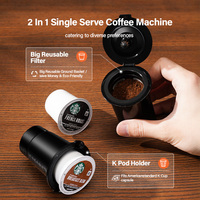 Cafetera espresso turca 3 en 1 para té, café y cápsulas, cafetera de taza K de un solo servicio