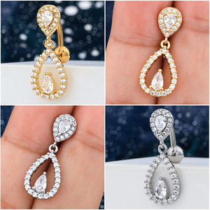 Toposh tendance sexe cristal 316l acier inoxydable chirurgical nombril <span class=keywords><strong>banane</strong></span> élégant nombril anneau corps piercing bijoux - Product Image 4