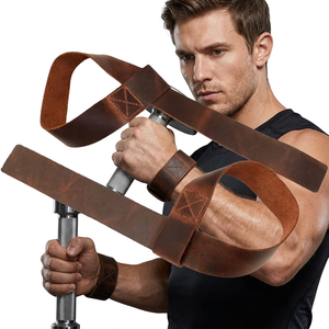Sangles de poignet en cuir réglables à levage rapide, logo personnalisé, antidérapantes, pour entraînement de force, powerlifting, musculation, unisexe, poids - Product Image 1