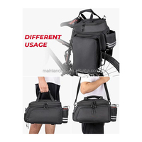 Sacoche de porte-bagages arrière 3-en-1 pour vélo, grande capacité, imperméable, avec sac à dos amovible, organisateur de coffre extensible pour vélo de route