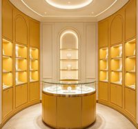 Présentoir et vitrine de luxe pour bijoux avec éclairage LED, couleurs personnalisables, construction durable pour les magasins de détail