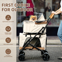 Poussette pour chien double Utopian 3 en 1, poussette de luxe à 4 roues pour animaux de compagnie, chat, chien de grande ou petite taille