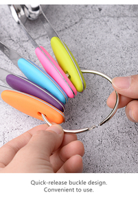 Dụng Cụ Đo Lường Nhà Bếp Bộ Thìa Và Cốc Đo Lường Bằng Thép Không Gỉ 304 Tay Cầm Silicon Nhiều Màu Có Cân - Product Image 6