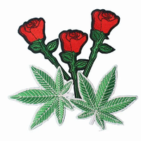 Fabricant Logo Personnalisé Brodé Badge Applique Fleur Patches pour Chiffons