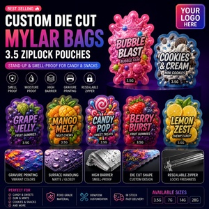 Bolsas de Plástico Mylar Transparentes, Selladas, de 3.5g, para Palomitas y Dulces, con Logotipo Personalizado al por Mayor - Product Image 1