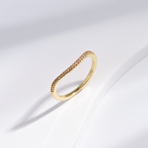 Bague ajustable en argent sterling 925 plaqué or 14 carats avec zircon, style hip-hop, pour tous les jours, mariage, pas cher, pour filles. - Product Image 4