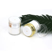 Pot à pompe sans air en acrylique blanc nacré doré de 30g 50g, emballage cosmétique, soins de la peau, pots à crème pour le visage, contenants sous vide