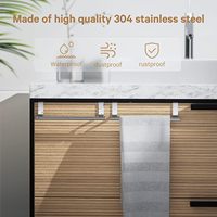 Porte-serviettes en acier inoxydable brossé à fixer sur la porte avec supports pour barres, pour portes d'armoires et placards, lot de 2
