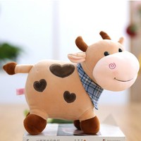 Vente en gros de jouets en peluche douce de 8 pouces en forme de vache, Luffy, animal en peluche pour enfants, cadeau mignon pour garçons et filles, porte-clés