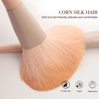 Lot de 10 pinceaux cosmétiques roses à marque privée, fibres végétales, professionnels pour le mélange de fond de teint, fard à paupières, blush et contour