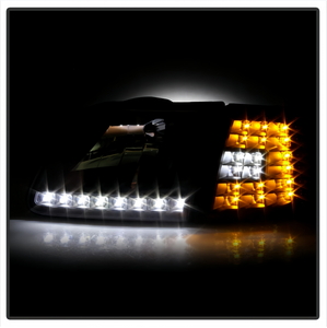 Par de Faros Delanteros LED DRL para <span class=keywords><strong>Ford</strong></span> F150 <span class=keywords><strong>Expedition</strong></span> 1997-2003, Carcasa Negra, Señal de Giro, Repuesto de Faros - Product Image 6