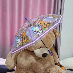 <span class=keywords><strong>Parapluie</strong></span> transparent de dessin animé mignon pour enfants avec longue poignée sans danger pour l'école primaire et la maternelle pour bébés - Product Image 4
