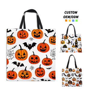 Bolsas de Mano de Lona de Algodón Plegables con Logotipo Personalizable Reutilizables de Moda para Halloween - Product Image 4