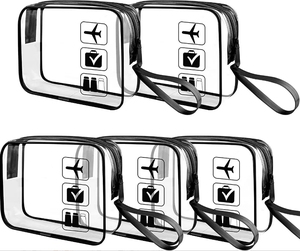 Sac de toilette personnalisé avec logo approuvé par la TSA, fermeture éclair, pochette de voyage, sac de voyage transparent en PVC, sacs de maquillage cosmétiques - Product Image 1