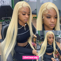 Perruque Lace Front Wig naturelle Body Wave — queen beauty, perruque longue Blonde 613, cheveux russe, 13x6, perruque Lace Front Wig avec Baby Hair