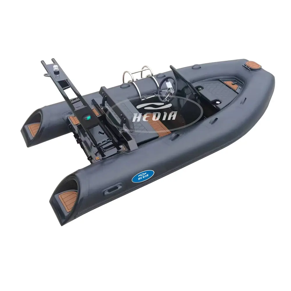 Bote de goma inflable de fondo plano de 12 pies, bote de pesca de PVC, bote de aluminio de mar Hypalon 360