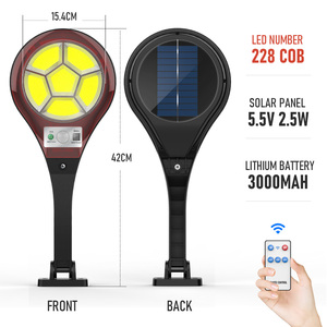 LED ซุปเปอร์ไบรท์โคมไฟติดผนังพลังงานแสงอาทิตย์กลางแจ้ง 2400/3000mAh IP65 กันน้ำไฟถนนเซ็นเซอร์ตรวจจับความเคลื่อนไหวไฟสวนเหนี่ยวนำของมนุษย์ - Product Image 4