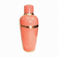 Ensemble de shaker à cocktail en acier inoxydable émaillé rose avec logo personnalisé avec jigger à passoire Outils de bar en cuivre argenté pour barman