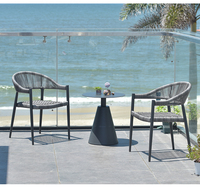 Chaise de table en rotin moderne empilable jardin bois extérieur aluminium bois loisirs tissé corde salle à manger extérieur restaurant ensembles de chaises