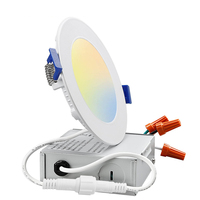 Panneau LED encastré Downlight ETL CETL Energy Star Éclairage Spot intérieur Goldsuno 3cct en 1 Forme ronde mince Plate 4 pouces 700