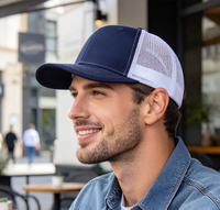 Casquette Trucker Personnalisable Style Richardson Orange et Noir avec Maille Contrastante – Casquette de Baseball en Maille Vierge en Gros pour la Course et le Sport