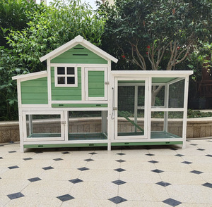 Motif solide de fermeture de bouton de course de clapier de lapin en bois spacieux et écologique de qualité supérieure pour une utilisation en extérieur de petit animal de jardin - Product Image 6