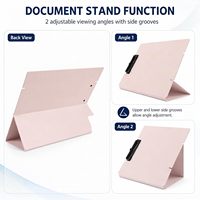 Soporte Plegable para Portapapeles 360 °   Portapapeles Giratorio de Plástico PP con Clip Metálico y Ranura para Bolígrafo para la Escuela y la Oficina