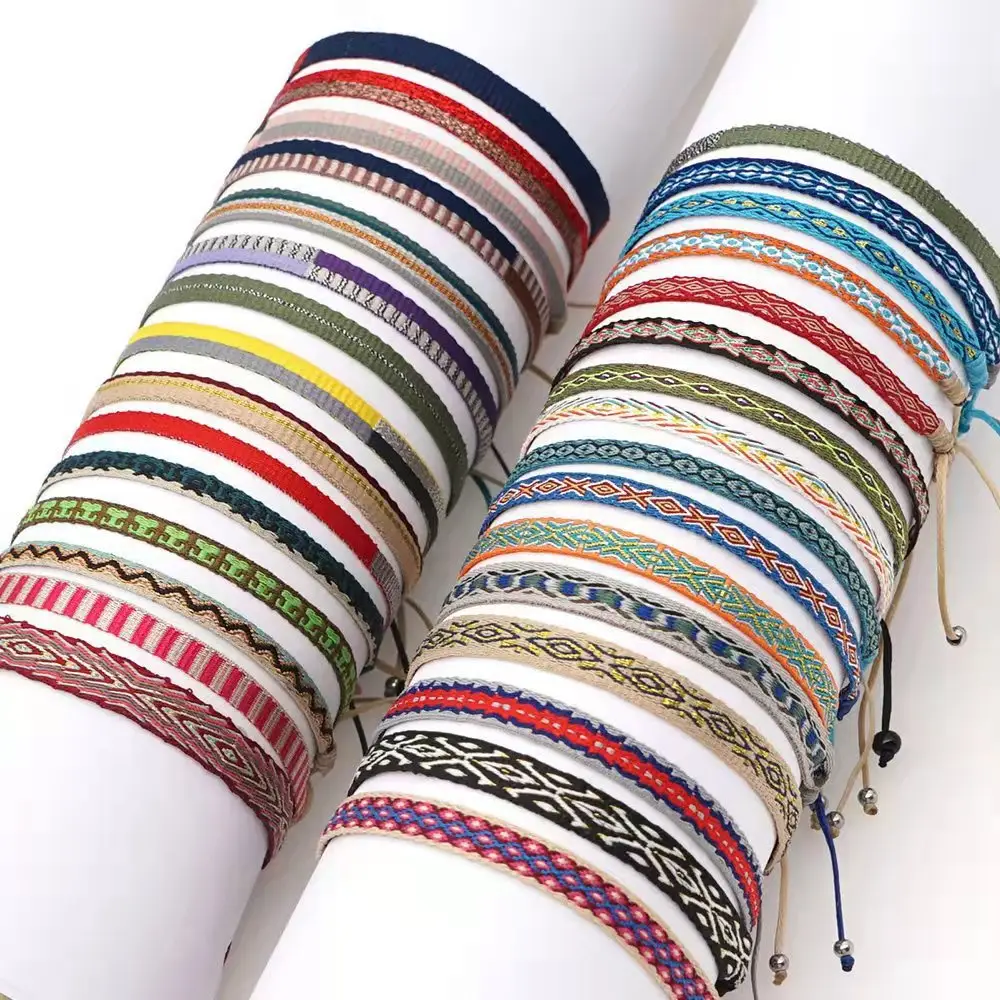 Ethniques 77 styles tissu bracelet Offre Spéciale pas cher amitié bracelets tressés boho réglable bracelets népal