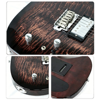 Guitare électrique SG pour adulte, manche en érable torréfié, corps en aulne, placage en érable tigré, micros actifs HH S-G37-T