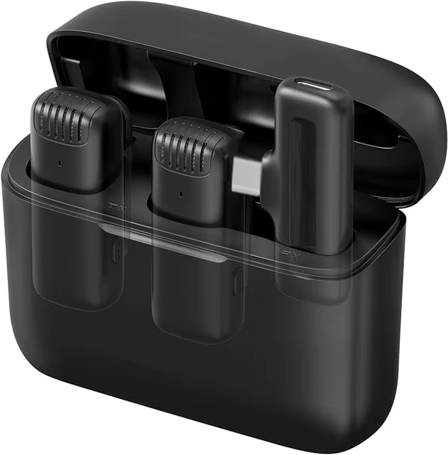J13 Wireless Live Stream Lavalier Microphone Collar Clip With Charging case Micro Tie Podcast Wireless Microphone Kit