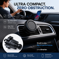 Support de téléphone universel magnétique télescopique à ventouse pour grille d'aération de voiture 3-en-1 avec bras télescopique et ventouse