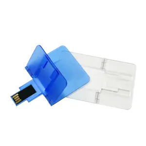 Promotional Imprinted Transparent Card Slim USB 2.0 Flash Drive 2GB 4GB 8GB 16GB 32GB 64GB 128GB Bulk USB Flash Drives