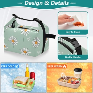 Bolsa térmica para el almuerzo con diseño de corazón de margarita curativa tropical personalizada de Hawái - Product Image 4
