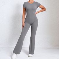 Nouveau femmes dos nu Yoga combinaisons entraînement évider sans manches Sport une pièce contrôle du ventre sans couture Fitness barboteuse