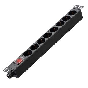 PDU Schuko 1U 19 Pollici con 8 Prese 16A 230V, Protezione da Sovraccarico e Sovratensione, Montaggio a Rack per Data Center - Product Image 3