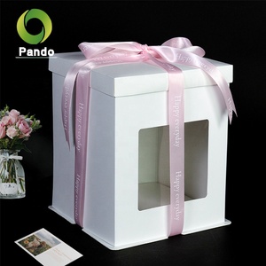 Wholesale Custom Size Rectangle Wedding Food Box Packaging Cake Box With Window