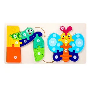 Jouets de puzzle interactifs Puzzle de bloc de bois Montessori pour les tout-petits apprenant la croissance des animaux jeu de puzzle pour les enfants de 5 à 7 ans