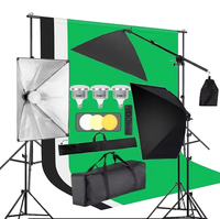 Kit d'éclairage photo : Softbox, ampoule LED, supports de fond de studio, équipement de prise de vue