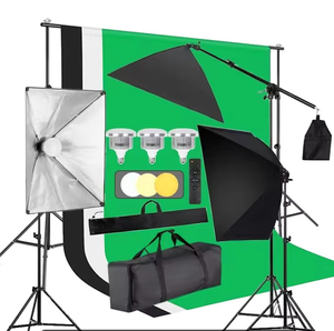 Kit d'éclairage photo : Softbox, ampoule LED, supports de fond de studio, équipement de prise de vue - Product Image 6