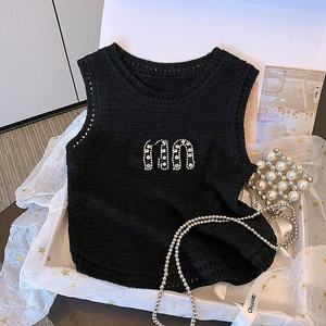 Damen Strass Bestseller Strickweste Damen Sommer Trägertop Ärmelloses Oberteil - Product Image 3