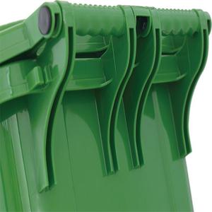 Outdoor 240L Rectangular Plastic Waste <b>Bin</b> With Lid And <b>Wheels</b> For Garden Trash Storage - Product Image 4