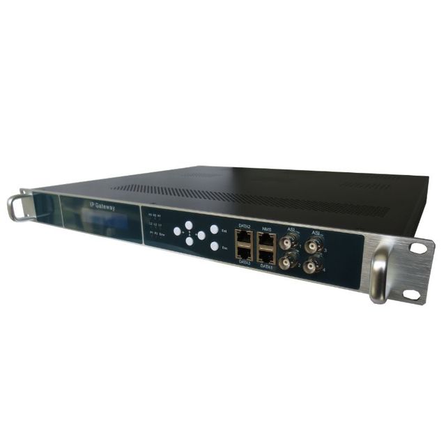 1RU Rack 4 FTA Receiver Modulator DVB-S2/T2/C to RF Adjacent Carrier Output IPTV Gateway