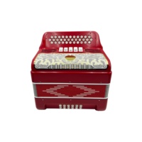 SEASOUND OEM JB3412D Golden Cup Accordéon Diatonique Professionnel Corps Rouge Celluloïde 34 Boutons 12 Basses 5 Enregistrements Blanc Doré