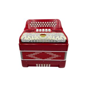 SEASOUND OEM JB3412D Accordéon Diatonique Professionnel Rouge en Celluloïd 34 Boutons 12 Basses 5 Registres Grille Blanche Dorée Portable - Product Image 3