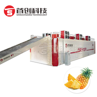 1000 Kg/u Ananas Gaas Banddroger 220V Fruit Droogmachine Voor Avocado Shea Noot Dadel Palm Perzik Plc Tandwielpomp Motor