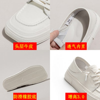 Chaussures décontractées en cuir véritable pour femmes, baskets de marque tendance, petites chaussures blanches pour femmes