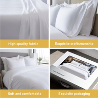 Ensemble de literie sur mesure 60*60S 100% coton 300TC satiné pour hôtel, housse de couette, drap, linge de lit