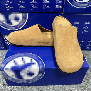 <span class=keywords><strong>Sandali</strong></span> piatti da donna <span class=keywords><strong>per</strong></span> esterni in vera pelle scamosciata con plantare in sughero, punta chiusa, di tendenza, casual e comodi <span class=keywords><strong>per</strong></span> <span class=keywords><strong>camminare</strong></span> - Product Image 2