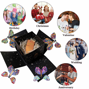 Customized Embossed Recyclable Rigid Cardboard Surprise Exploding Butterfly Flower <strong>Cake</strong> <strong>Gift</strong> <strong>Box</strong> - Product Image 6